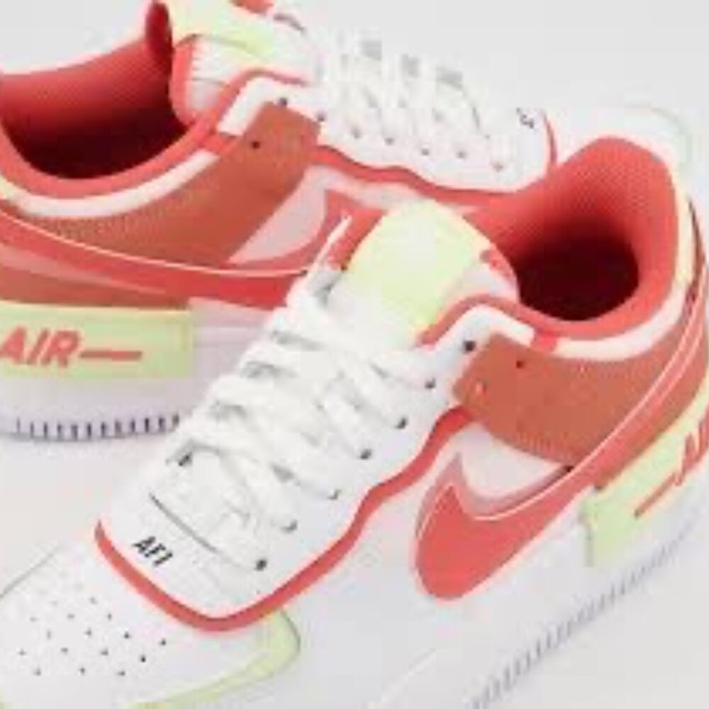 Nike Air Force 1 Shadow Sneaker WHITE/ MAGIC EMBER/ CRIMSON